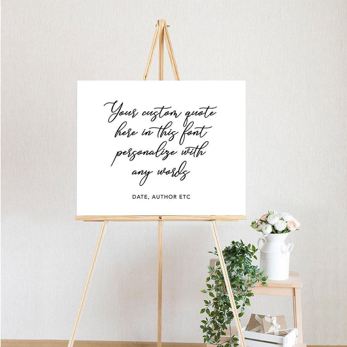 Custom Quote Canvas Wedding Guestbook Signs-Set of 1-Andaz Press-Vertical Modern Quote-