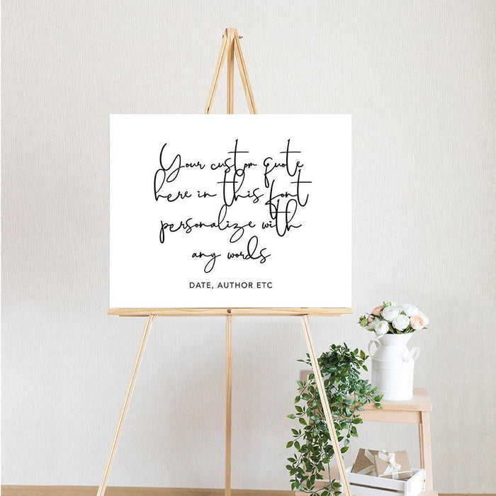 Custom Quote Canvas Wedding Guestbook Signs-Set of 1-Andaz Press-Vertical Modern Quote-