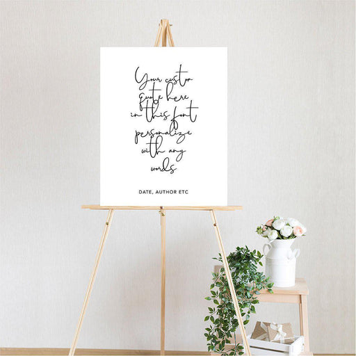 Custom Quote Canvas Wedding Guestbook Signs-Set of 1-Andaz Press-Vertical Modern Quote-