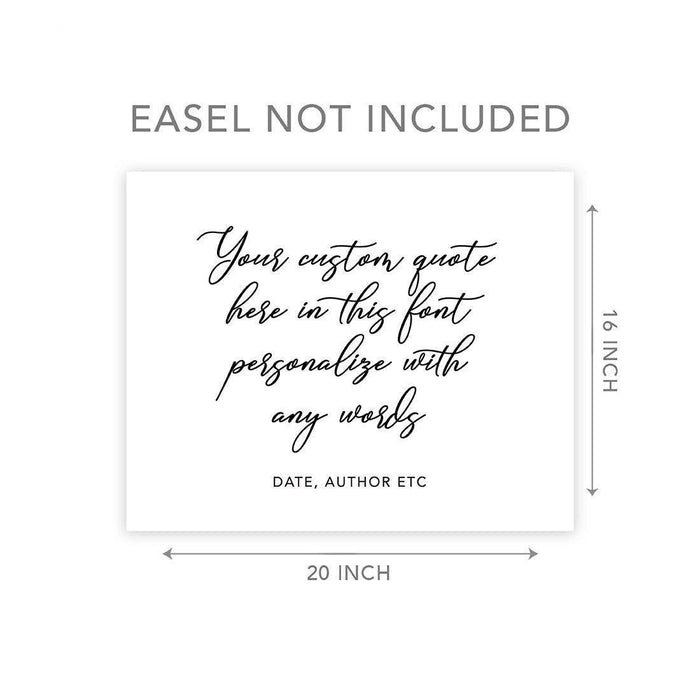 Custom Quote Canvas Wedding Guestbook Signs-Set of 1-Andaz Press-Vertical Modern Quote-