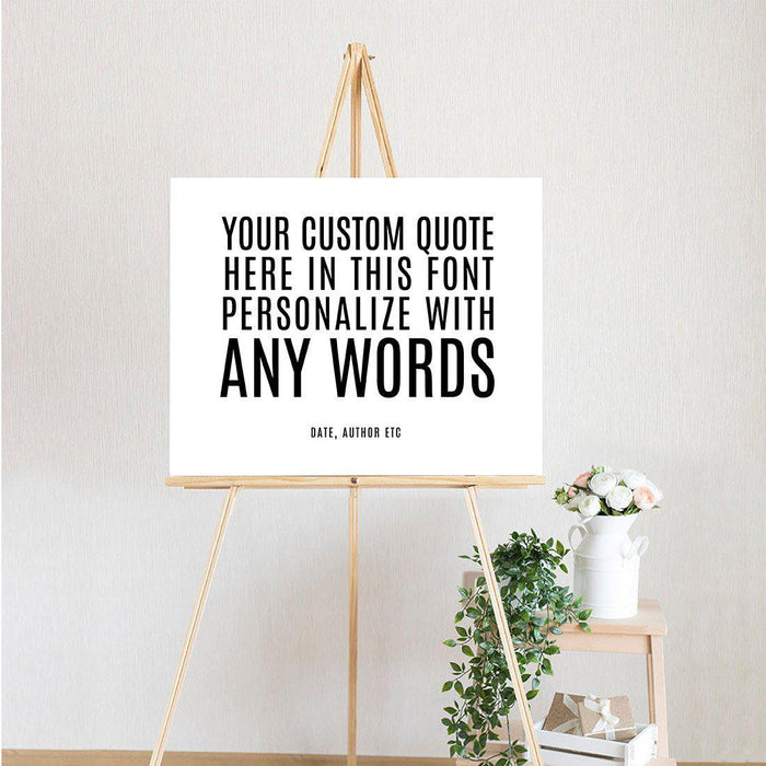 Custom Quote Canvas Wedding Guestbook Signs-Set of 1-Andaz Press-Vertical Modern Quote-