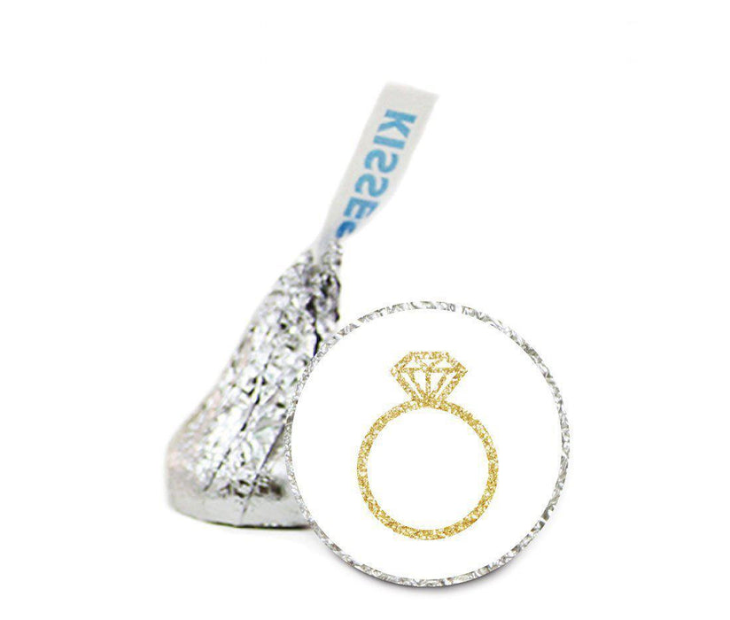 Diamond Ring Hershey's Kisses Stickers-Set of 216-Andaz Press-Gold-