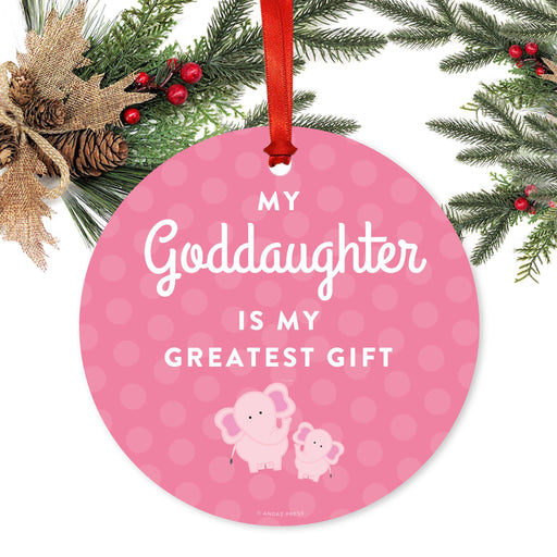 Family Metal Christmas Ornament Elephants-Set of 1-Andaz Press-Goddaughter-