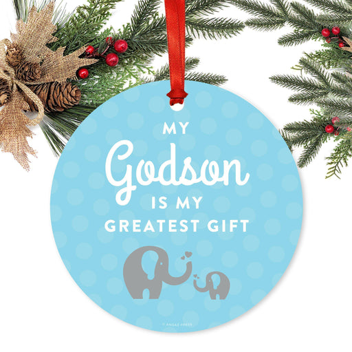 Family Metal Christmas Ornament Elephants-Set of 1-Andaz Press-Godson-