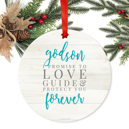 Family Metal Christmas Ornament Light Rustic Wood-Set of 1-Andaz Press-Godson-