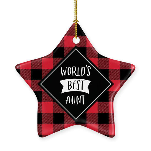 Family Star Shaped Porcelain Ornament Collection 1-Set of 1-Andaz Press-Aunt-