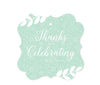 Floral Mint Green Wedding Fancy Frame Gift Tags, Thanks for Celebrating With Us-Set of 24-Andaz Press-