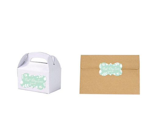 Floral Mint Green Wedding Fancy Frame Label Stickers-Set of 36-Andaz Press-