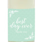 Floral Mint Green Wedding Wine Bottle Label Stickers-Set of 20-Andaz Press-