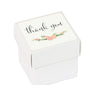 Floral Roses Square Party Favor Boxes, Thank You with Bow-Set of 20-Andaz Press-