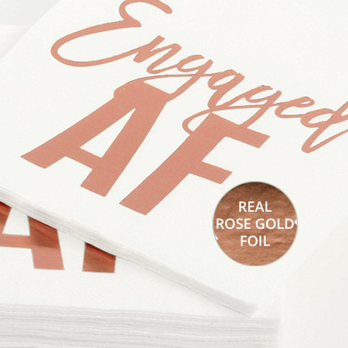 Foil Engaged AF Tableware Napkins-Set of 50-Andaz Press-