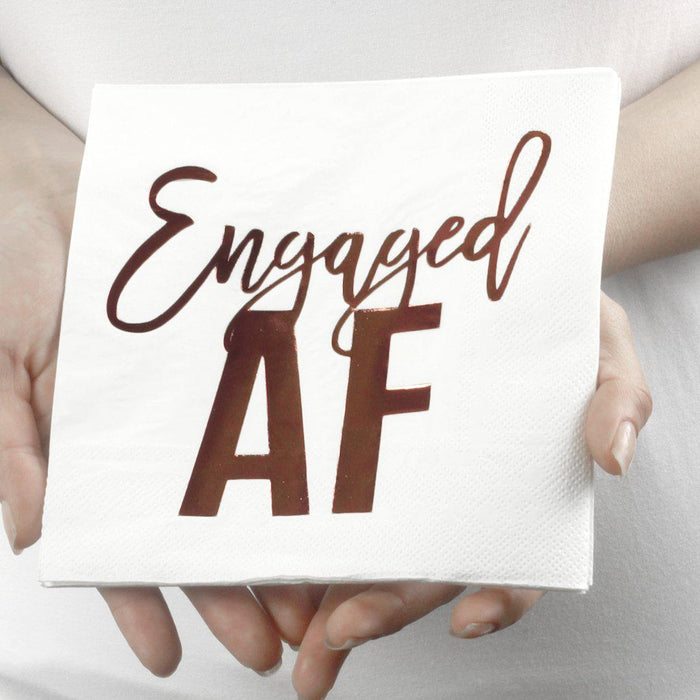 Foil Engaged AF Tableware Napkins-Set of 50-Andaz Press-