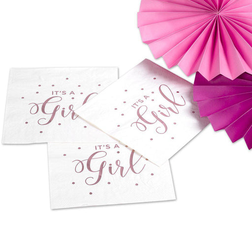 Foil It's a Girl Tableware Napkins-Set of 50-Koyal Wholesale-