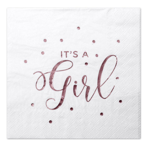 Foil It's a Girl Tableware Napkins-Set of 50-Koyal Wholesale-