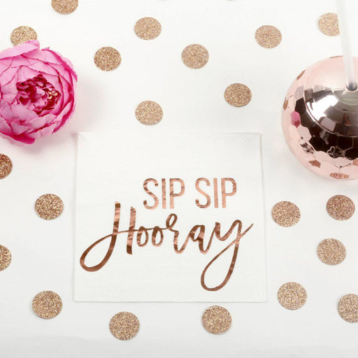 Foil Sip Sip Hooray Tableware Napkins-Set of 50-Andaz Press-