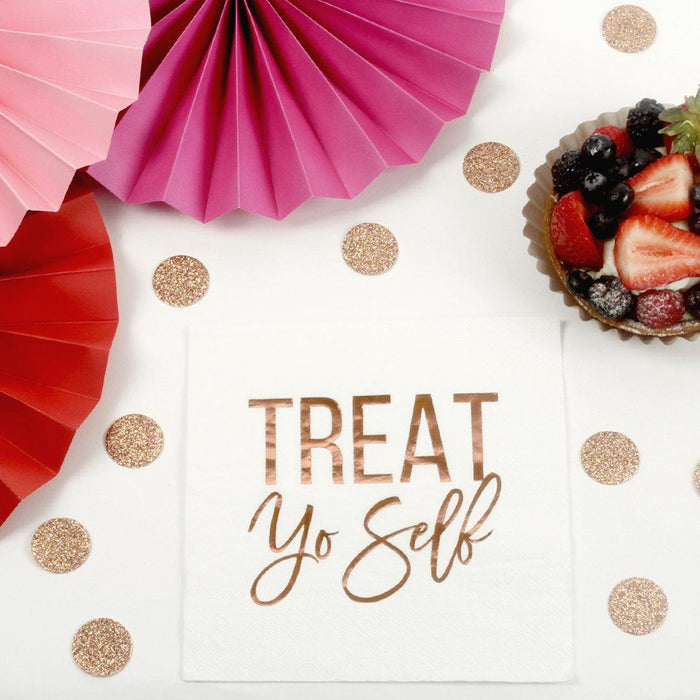 Foil Treat Yo Self Tableware Napkins-Set of 50-Andaz Press-