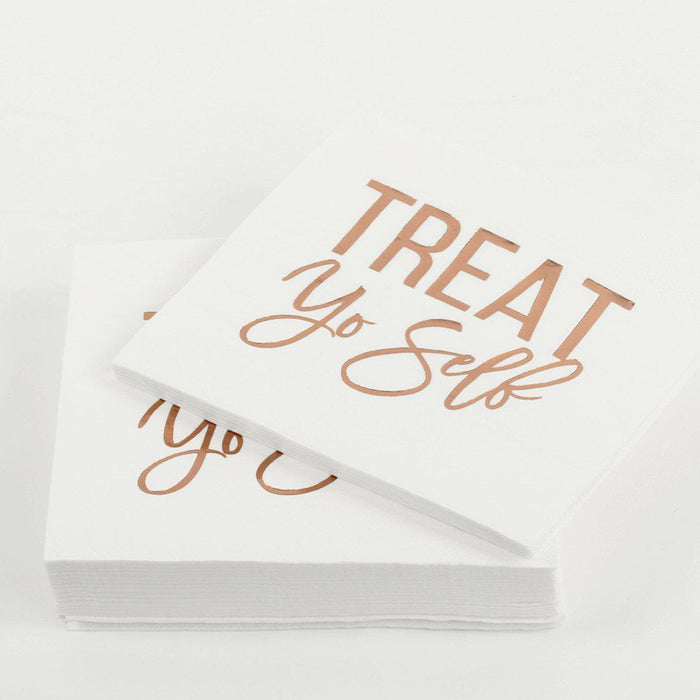 Foil Treat Yo Self Tableware Napkins-Set of 50-Andaz Press-