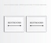 Formal Black & White Wedding Party Directional Signs, Double-Sided Big Arrow-Set of 1-Andaz Press-Restrooms-