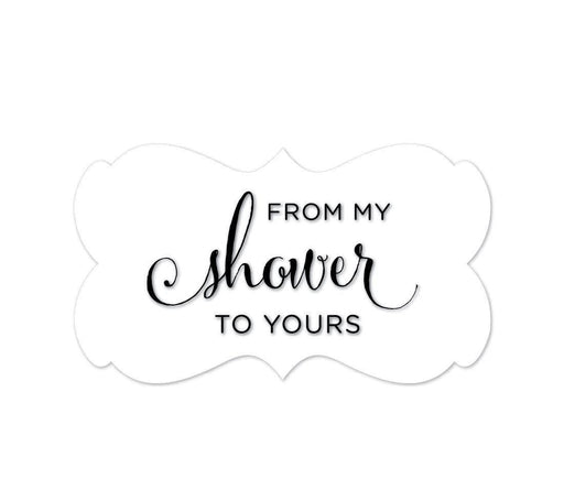 From My Shower to Yours Fancy Frame Label Stickers-Set of 36-Andaz Press-White-