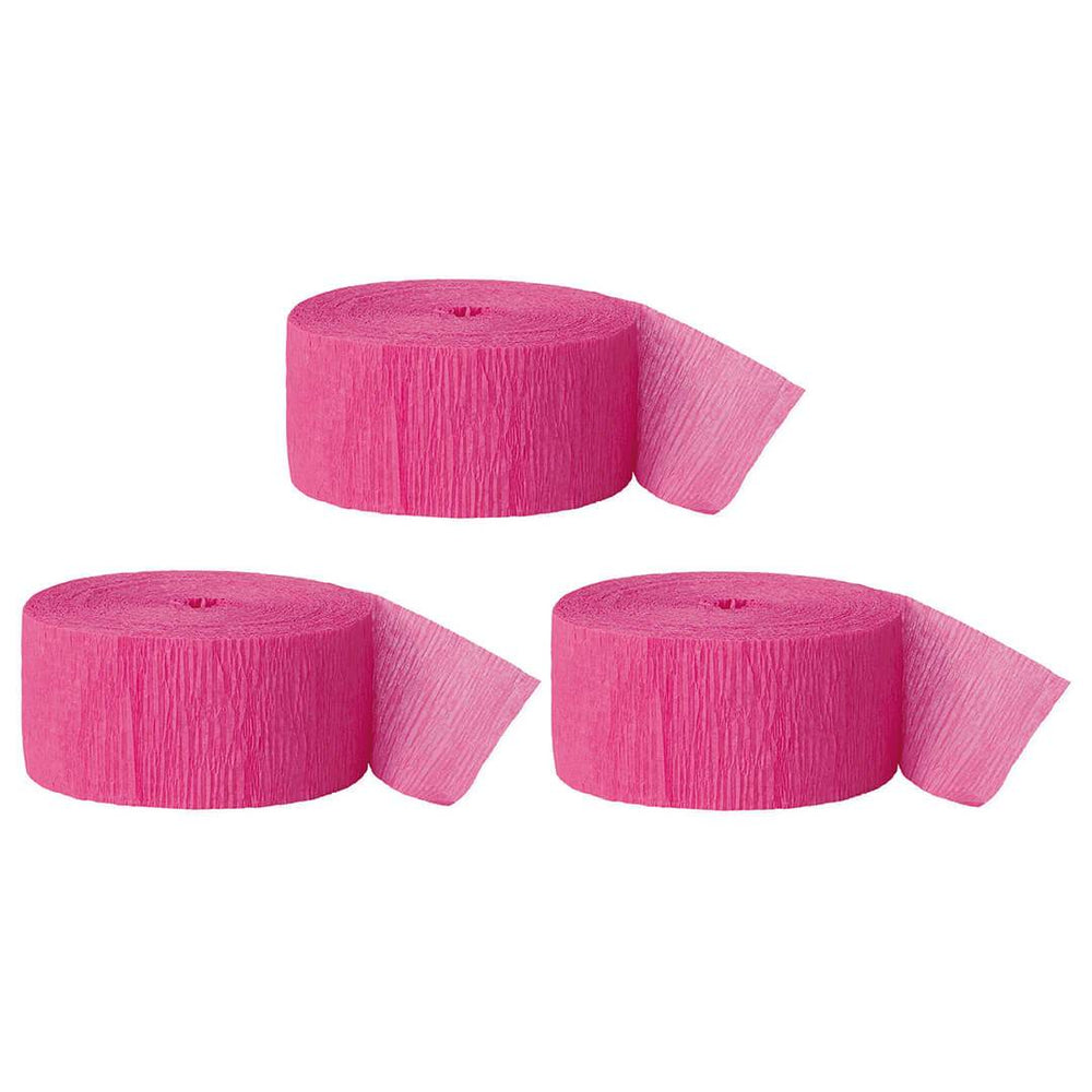 Fuchsia Crepe Paper Streamer Hanging Decorative Kit-Set of 3-Andaz Press-