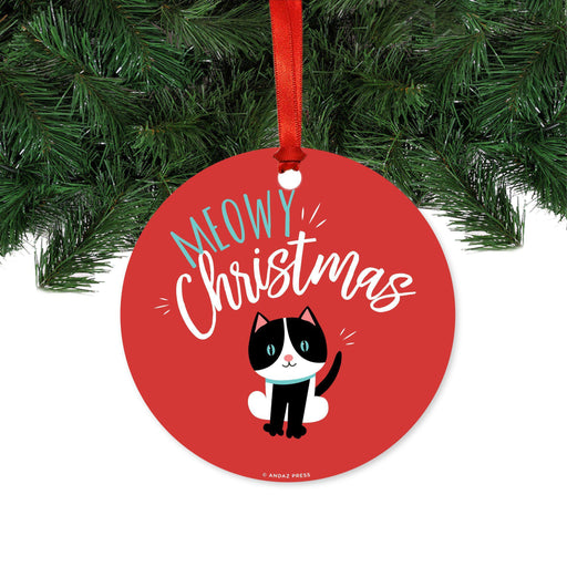 Funny Animal Metal Christmas Ornament-Set of 1-Andaz Press-We Woof You a Merry Christmas-