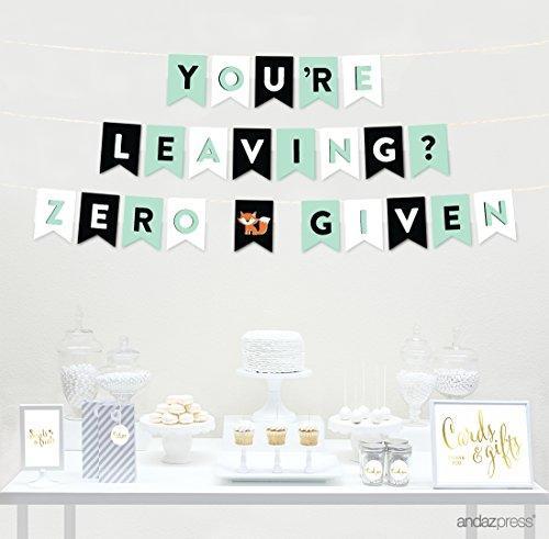 Funny Farewell Retirement, You're Leaving? Zero Fox Given Hanging Pennant Paper Banner with String-Set of 1-Andaz Press-