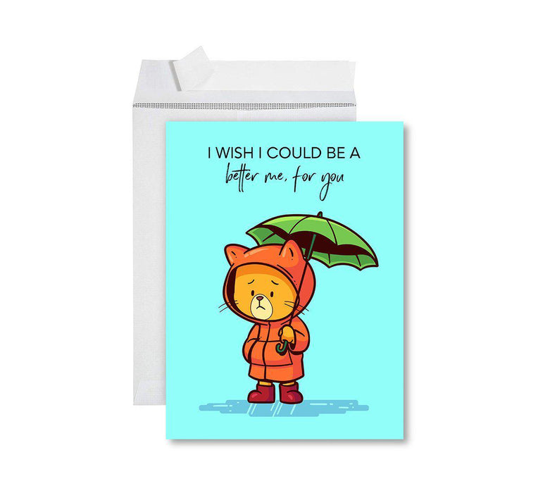 Funny I'm Sorry Jumbo Card Blank I'm Sorry Greeting Card with Envelope-Set of 1-Andaz Press-A Better Me, For You-