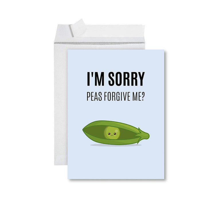 Funny I'm Sorry Jumbo Card Blank I'm Sorry Greeting Card with Envelope-Set of 1-Andaz Press-Peas Forgive Me?-