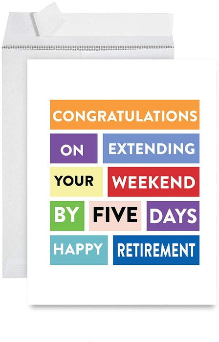 Funny Jumbo Retirement Card With Envelope, Greeting Card, For Coworker or Boss-Set of 1-Andaz Press-Thanks for Making Our Days Not Shit-