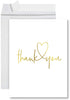 Funny Jumbo Thank You Card With Envelope, Greeting Card-Set of 1-Andaz Press-Thank You Gold Heart-