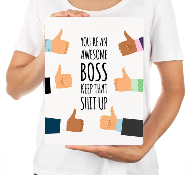 Funny National Boss's Day Jumbo Card, Blank Greeting Card with Envelope-Set of 1-Andaz Press-Awesome Boss-