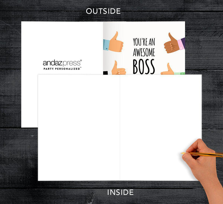 Funny National Boss's Day Jumbo Card, Blank Greeting Card with Envelope-Set of 1-Andaz Press-Awesome Boss-