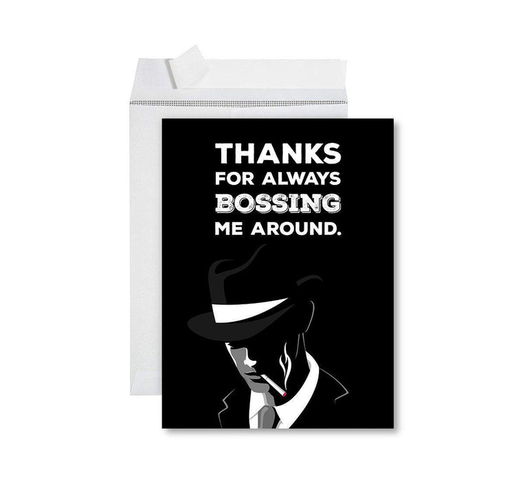 Funny National Boss's Day Jumbo Card, Blank Greeting Card with Envelope-Set of 1-Andaz Press-Bossing Me Around-