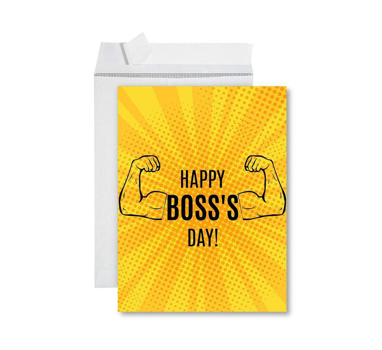 Funny National Boss's Day Jumbo Card, Blank Greeting Card with Envelope-Set of 1-Andaz Press-Happy Boss's Day!-