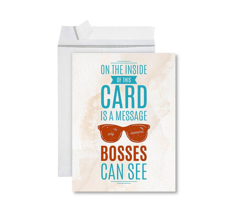 Funny National Boss's Day Jumbo Card, Blank Greeting Card with Envelope-Set of 1-Andaz Press-Only Awesome Bosses-