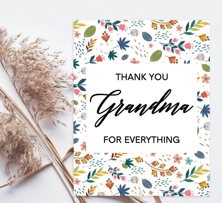 Funny National Grandparents Day Jumbo Card, Blank Greeting Card with Envelope-Set of 1-Andaz Press-Thank You Grandma-