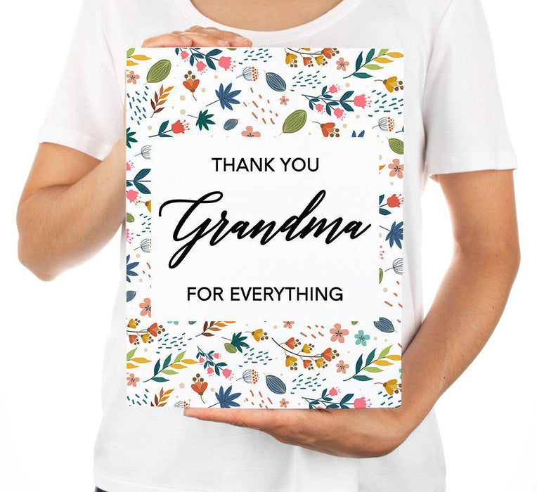 Funny National Grandparents Day Jumbo Card, Blank Greeting Card with Envelope-Set of 1-Andaz Press-Thank You Grandma-