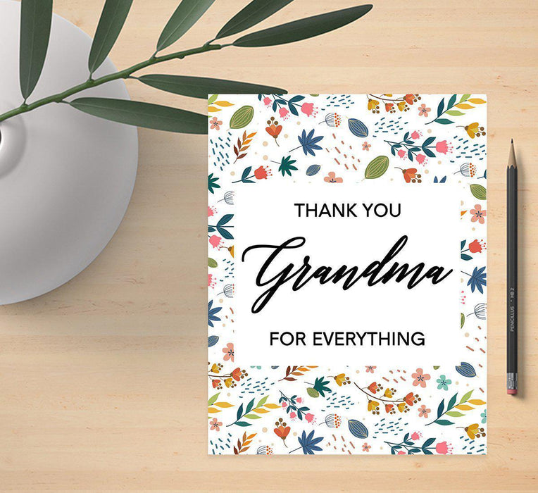 Funny National Grandparents Day Jumbo Card, Blank Greeting Card with Envelope-Set of 1-Andaz Press-Thank You Grandma-