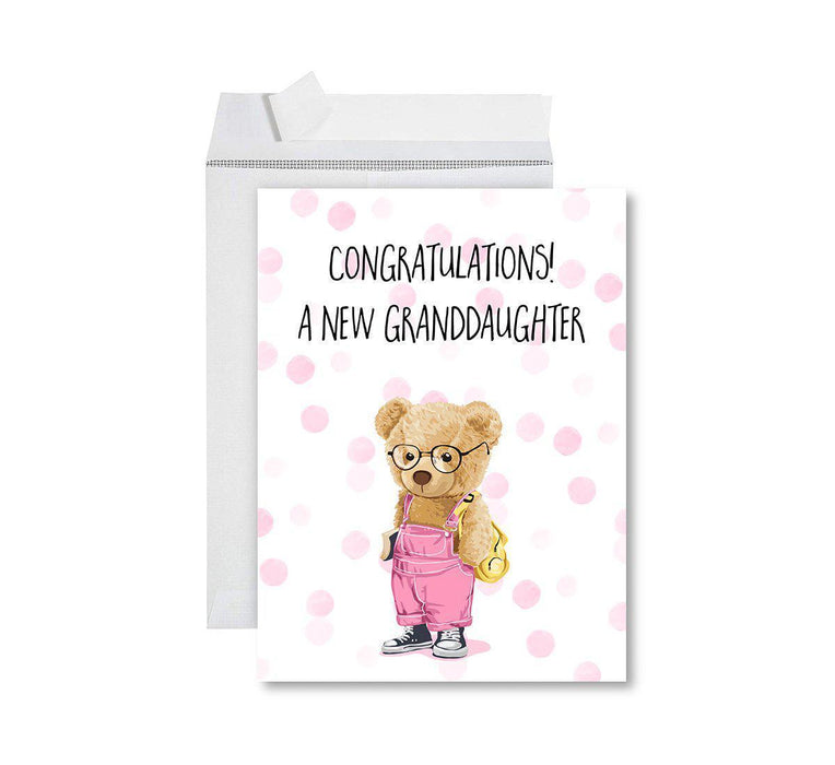 Funny National Grandparents Day Jumbo Card, Blank Greeting Card with Envelope-Set of 1-Andaz Press-A New Granddaughter-