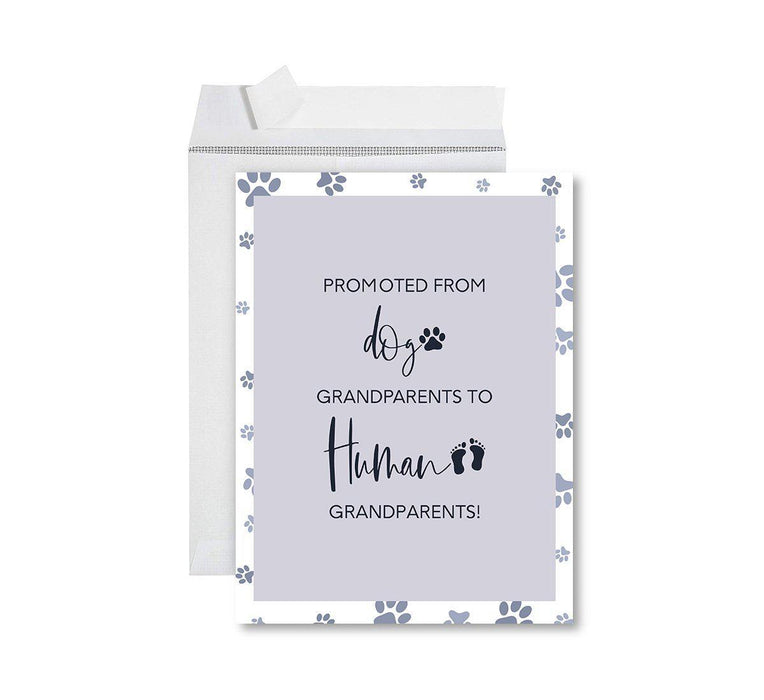 Funny National Grandparents Day Jumbo Card, Blank Greeting Card with Envelope-Set of 1-Andaz Press-Dog Grandparents to Human Grandparents-