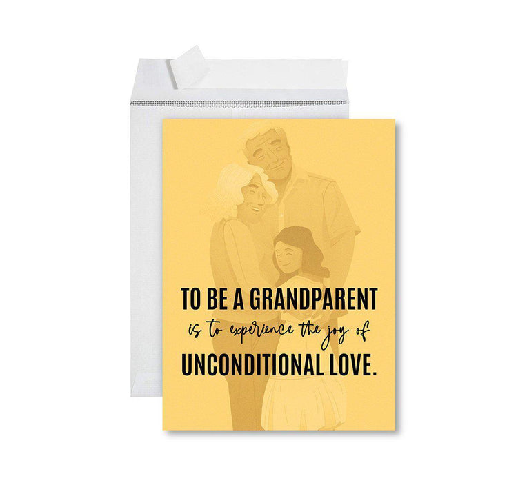 Funny National Grandparents Day Jumbo Card, Blank Greeting Card with Envelope-Set of 1-Andaz Press-Unconditional Love-