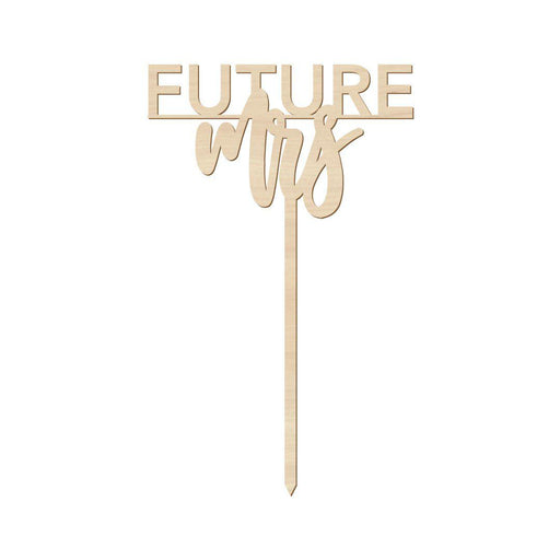 Future Mrs Laser Cut Wood Cake Topper-Set of 1-Andaz Press-Natural-