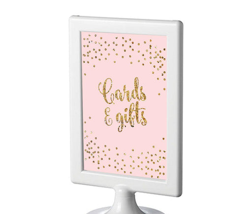 Gold Glitter 1st Birthday Framed Party Sign-Set of 1-Andaz Press-Pink-Cards & Gifts Thank You-