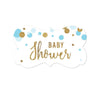 Gold Glitter Baby Shower Fancy Frame Label Stickers-Set of 36-Andaz Press-Baby Blue-