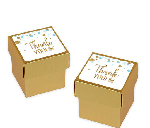 Gold Glitter Baby Shower Favor Box DIY Party Favors Kit-Set of 20-Andaz Press-Baby Blue-