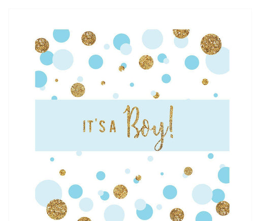 Gold Glitter Baby Shower Hershey Bar Labels-Set of 10-Andaz Press-Baby Blue-