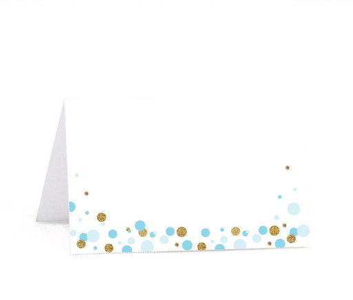 Gold Glitter Baby Shower Printable Table Tent Place Cards-Set of 20-Andaz Press-Baby Blue-