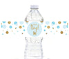 Gold Glitter Baby Shower Water Bottle Label Stickers-Set of 20-Andaz Press-Baby Blue-