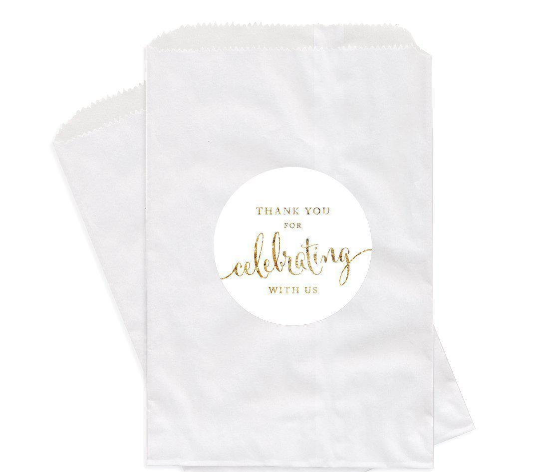 Gold Glitter Thank You for Celebrating With Us Favor Bags-Set of 24-Andaz Press-