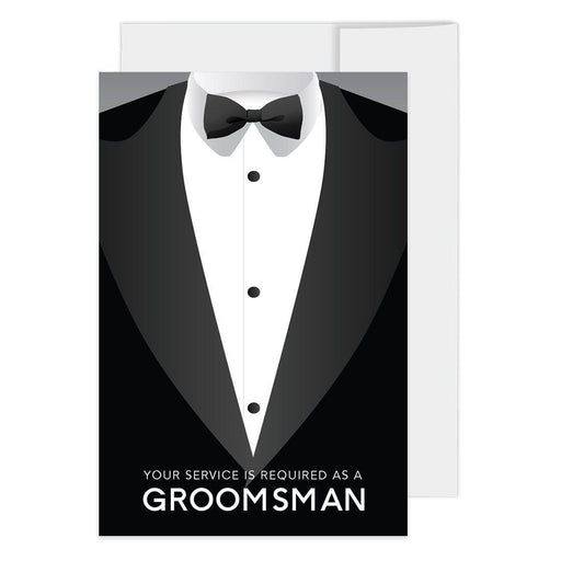 Groomsmen Proposal Cards with Envelopes, Your Service Is Required As A Groomsman-Set of 16-Andaz Press-Your Service Is Required-